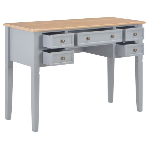 vidaXL Bureau Gris 109,5 x 45 x 77,5 cm Bois