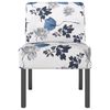 vidaXL Fauteuil sans accoudoirs bleu tissu avec fleurs