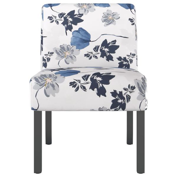 vidaXL Fauteuil sans accoudoirs bleu tissu avec fleurs