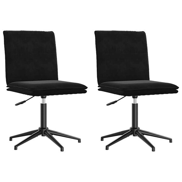 vidaXL Chaises à manger lot de 2 Noir Velours