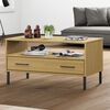 vidaXL Table basse avec pieds en métal Marron 85x50x45 cm Bois OSLO