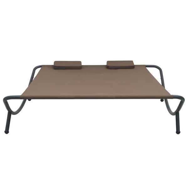 vidaXL Chaise longue d'ext&eacute;rieur Tissu Marron