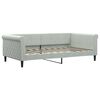 vidaXL Lit de jour avec lit gigogne gris clair 100x190 cm velours