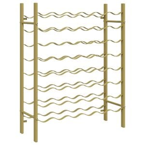 vidaXL Casier &agrave; bouteilles pour 48 bouteilles Dor&eacute; M&eacute;tal