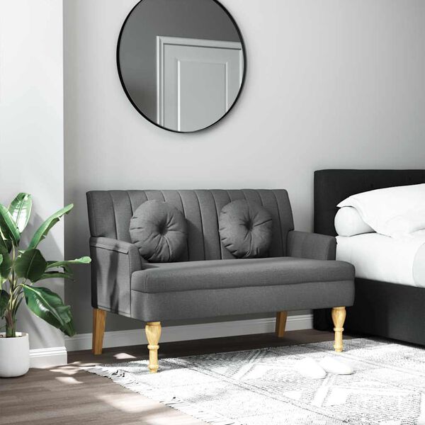 vidaXL Banc avec coussins gris foncé 113x64,5x75,5 cm tissu