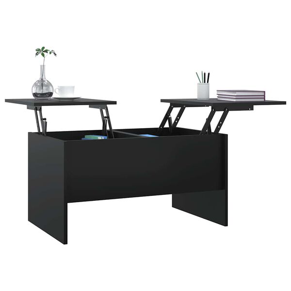 vidaXL Table basse noir 80x50x42,5 cm bois d'ing&eacute;nierie