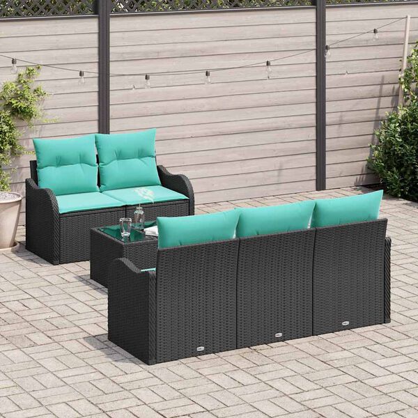 vidaXL Ensemble de canap&eacute; de jardin Noir 55 x 55 x 37 cm polyrotin