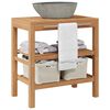 vidaXL Armoire de toilette Teck solide et lavabo en pierre de rivière