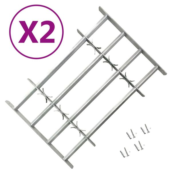 vidaXL Grilles r&eacute;glables de s&eacute;curit&eacute; de fen&ecirc;tres 2 pcs 1000-1500 mm