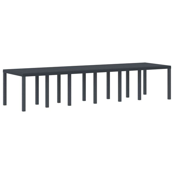 vidaXL Table de Jardin Anthracite 350 x 100 x 74 cm polyrotin