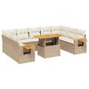 vidaXL Salon de jardin 11 pcs avec coussins beige r&eacute;sine tress&eacute;e