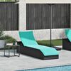 vidaXL Chaise longue pliante coussin et rangement noir résine tressée