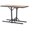 vidaXL Table de jardin Noir Bois d'acacia solide et r&eacute;sine tress&eacute;e