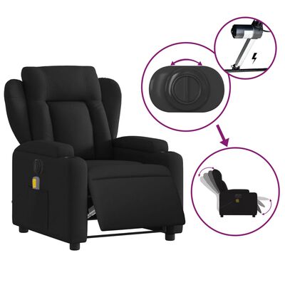 vidaXL Fauteuil inclinable de massage électrique noir tissu