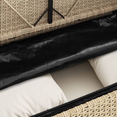 vidaXL Banc de jardin avec coussins beige résine tressée