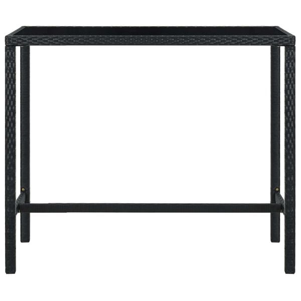 vidaXL Ensemble de bar de jardin 7 pcs et coussins R&eacute;sine tress&eacute;e Noir