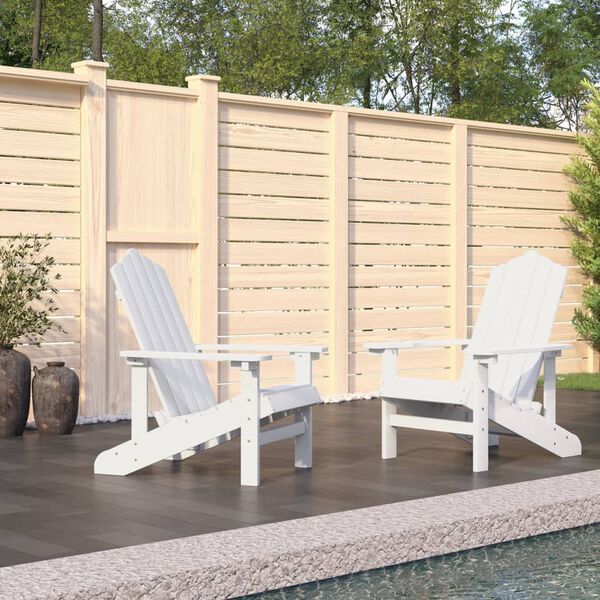 vidaXL Chaises de jardin Adirondack lot de 2 PEHD Blanc