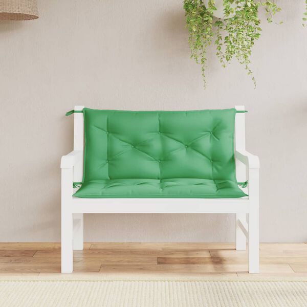 vidaXL Coussins de banc jardin lot de 2 vert 100x50x7 cm tissu Oxford