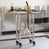 vidaXL Table de travail de cuisine avec roues 55x30x85 cm inox