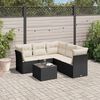vidaXL Salon de jardin 6 pcs avec coussins noir r&eacute;sine tress&eacute;e
