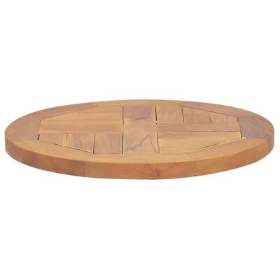 vidaXL Dessus de table Bois de teck solide Rond 2,5 cm 40 cm