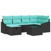 vidaXL Ensemble de Canap&eacute;s avec coussin avec stockage Noir polyrotin