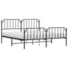vidaXL Cadre de lit métal sans matelas avec pied de lit noir 183x213cm