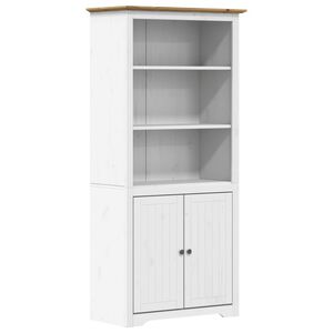 vidaXL Bibliothèque BODO blanc and marron 82x40x173 cm bois massif pin