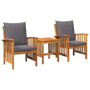 vidaXL Ensemble de canapé de jardin 3 pcs Marron Bois d'acacia massif