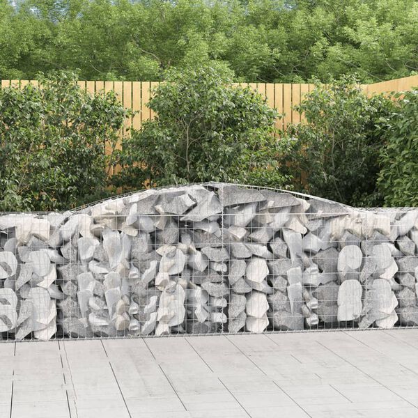 vidaXL Paniers &agrave; gabions arqu&eacute;s 8 pcs 400x50x80/100 cm Fer galvanis&eacute;