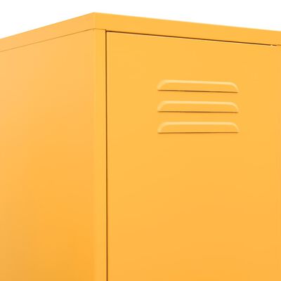 vidaXL Armoire à casiers Jaune moutarde 35x46x180 cm Acier