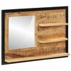 vidaXL Miroir avec &eacute;tag&egrave;res 80x8x55 cm verre et bois massif manguier