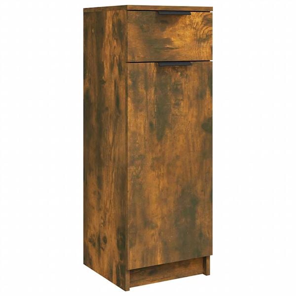 vidaXL Armoire de bain Ch&ecirc;ne fum&eacute; 32x34x90 cm Bois d'ing&eacute;nierie