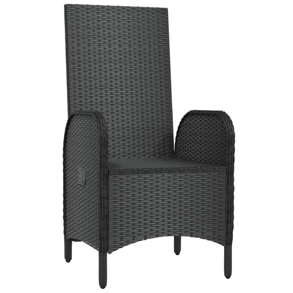 vidaXL Chaises d'ext&eacute;rieur lot de 2 R&eacute;sine tress&eacute;e Noir