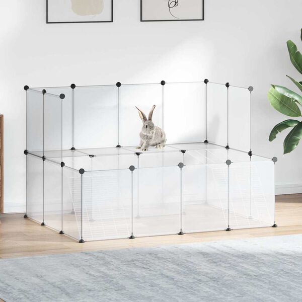 vidaXL Cage pour petits animaux Transparent 143x107x93 cm PP et Acier