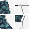 vidaXL Chaises longues pliables lot de 2 Acier tissu Motif de feuilles