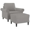 vidaXL Fauteuil avec repose-pied Gris clair 60 cm Tissu