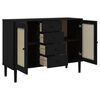 vidaXL Buffet SENJA aspect rotin noir 112x40x80cm bois massif de pin