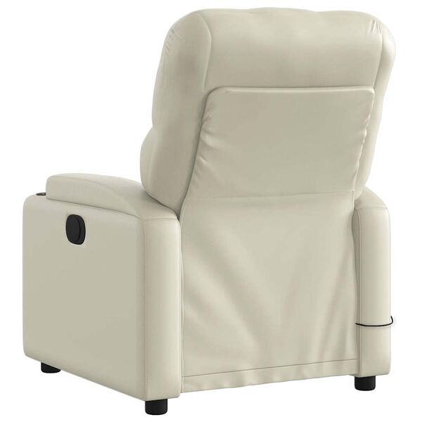 vidaXL Fauteuil de massage inclinable cr&egrave;me similicuir