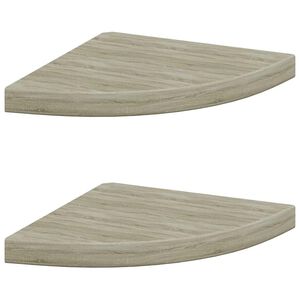 vidaXL &Eacute;tag&egrave;res d'angle flottantes 2 pcs ch&ecirc;ne 35x35x3,8 cm MDF