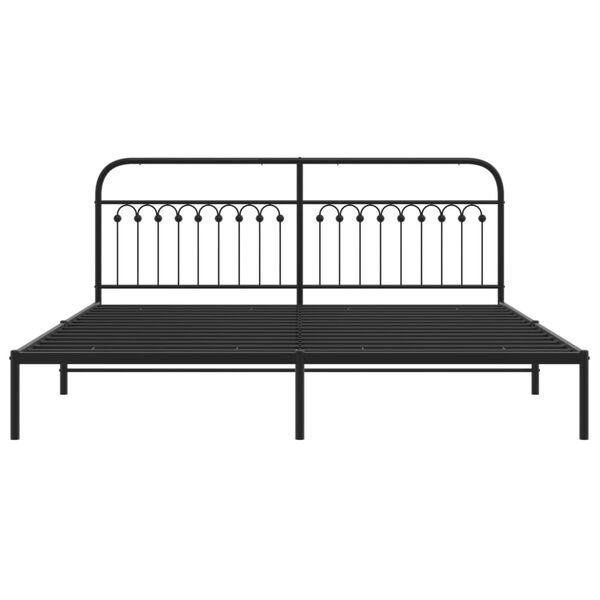 vidaXL Cadre de lit métal sans matelas avec tête de lit noir 193x203cm