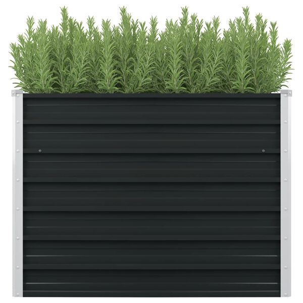 vidaXL Jardini&egrave;re sur&eacute;lev&eacute;e Anthracite 100x100x77 cm Acier galvanis&eacute;