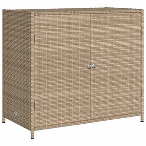 vidaXL Armoire de rangement de jardin beige 83x45x76 cm r&eacute;sine tress&eacute;e