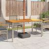 vidaXL Table de jardin gris 140x80x75 cm r&eacute;sine tress&eacute;e et bois acacia