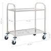 vidaXL Chariot de cuisine &agrave; 2 niveaux 95x45x83,5 cm Acier inoxydable