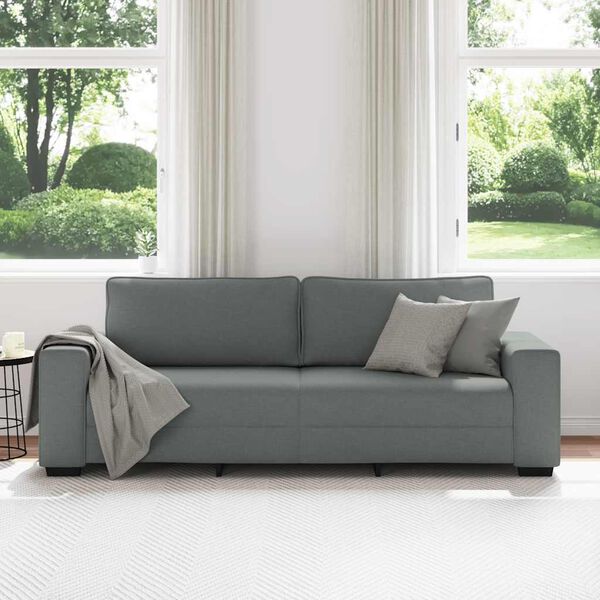 vidaXL Canapé à 3 places gris foncé 180 cm tissu