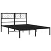 vidaXL Cadre de lit m&eacute;tal sans matelas avec t&ecirc;te de lit noir 150x200cm