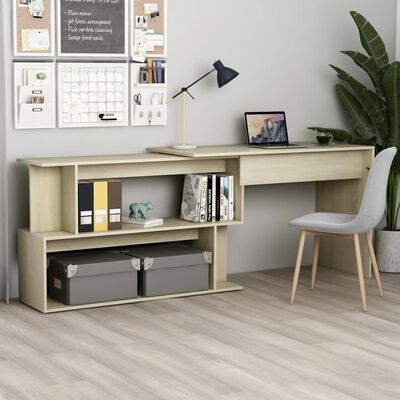 vidaXL Bureau d'angle Chêne sonoma 200x50x76 cm Bois d’ingénierie