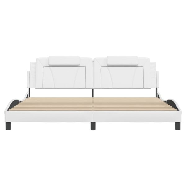 vidaXL Cadre de lit Viana sans matelas blanc 193x203 cm similicuir