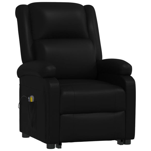 vidaXL Fauteuil de massage noir similicuir